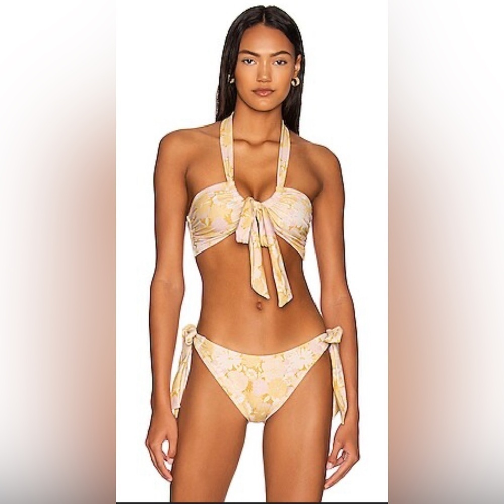 NWT MINKPINK Brianna Set Halter Bikini Top & Bottom Multi Sz M (US 6) Adjustable